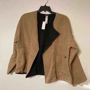 Eileen Fisher Short Coat L Reversible Double Face